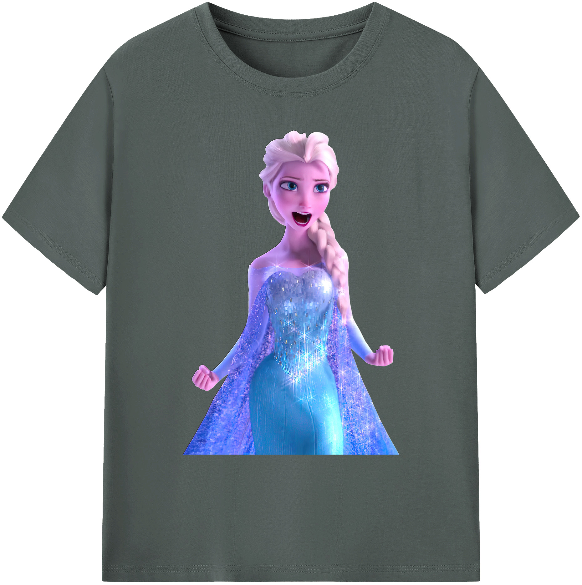 （画像用） アナと雪の女王 アンナ エルサ Frozen Anna Elsa 綿100％ メンズ半袖Tシャツ｜肌触りやわらか＆通気性